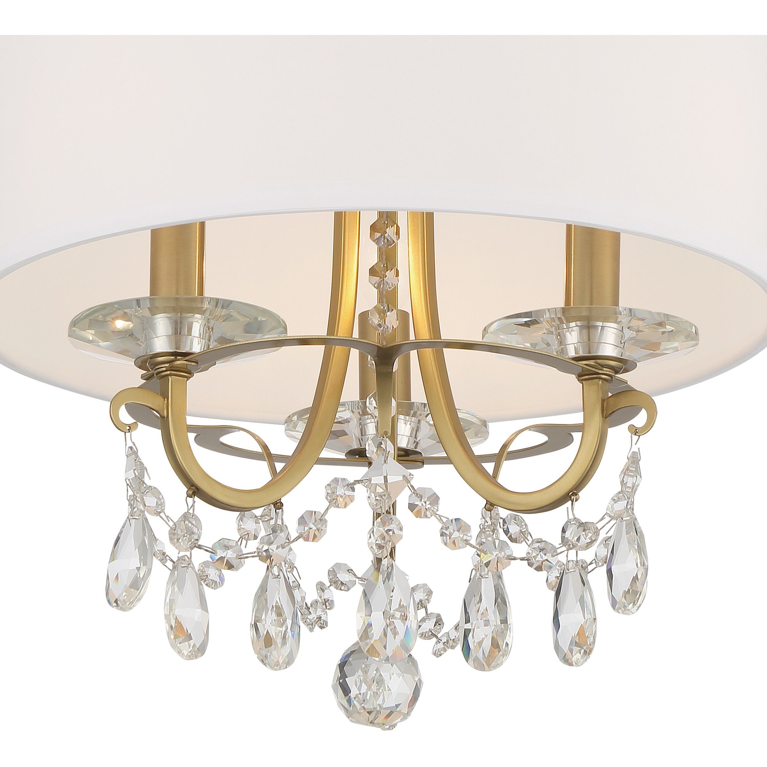 Othello 3 Light 14 inch Vibrant Gold Mini Chandelier Ceiling Light in Clear Swarovski Strass