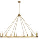 Barclay 16 Light 62 inch Rubbed Brass Chandelier Ceiling Light