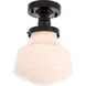 Lyle 1 Light 8 inch Black Flush Mount Ceiling Light