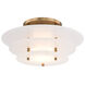 Gatsby LED 15.75 inch Aged Brass Flush Mount Ceiling Light, Spanish Alabaster
