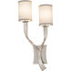 Roxy 2 Light 12 inch Modern Silver Wall Sconce Left Wall Light