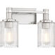 Concord 2 Light 15 inch Silver and Polished Nickel Bathroom Vanity Light Wall Light