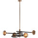 Newton 4 Light 48 inch Black and Gold Chandelier Ceiling Light