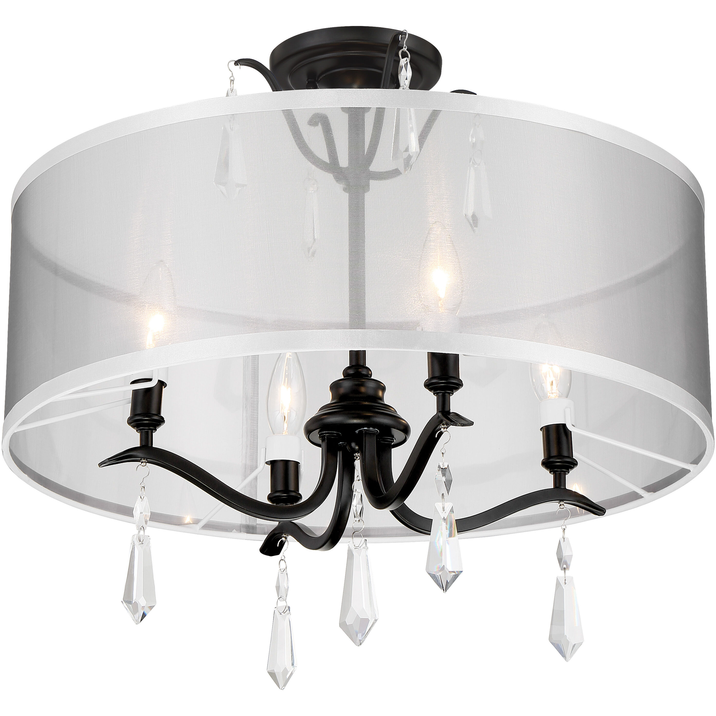 Laurel Estate 4 Light 20 inch Coal Semi Flush Ceiling Light