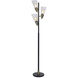 Mercer 70.25 inch 40 watt Pesch Gold and Black and Clear Floor Lamp Portable Light