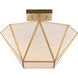 Burnett 2 Light 14 inch Muted Brass Semi-Flush Mount Ceiling Light