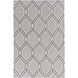 Rivington 72 X 48 inch Gray and Blue Area Rug, Wool and Cotton