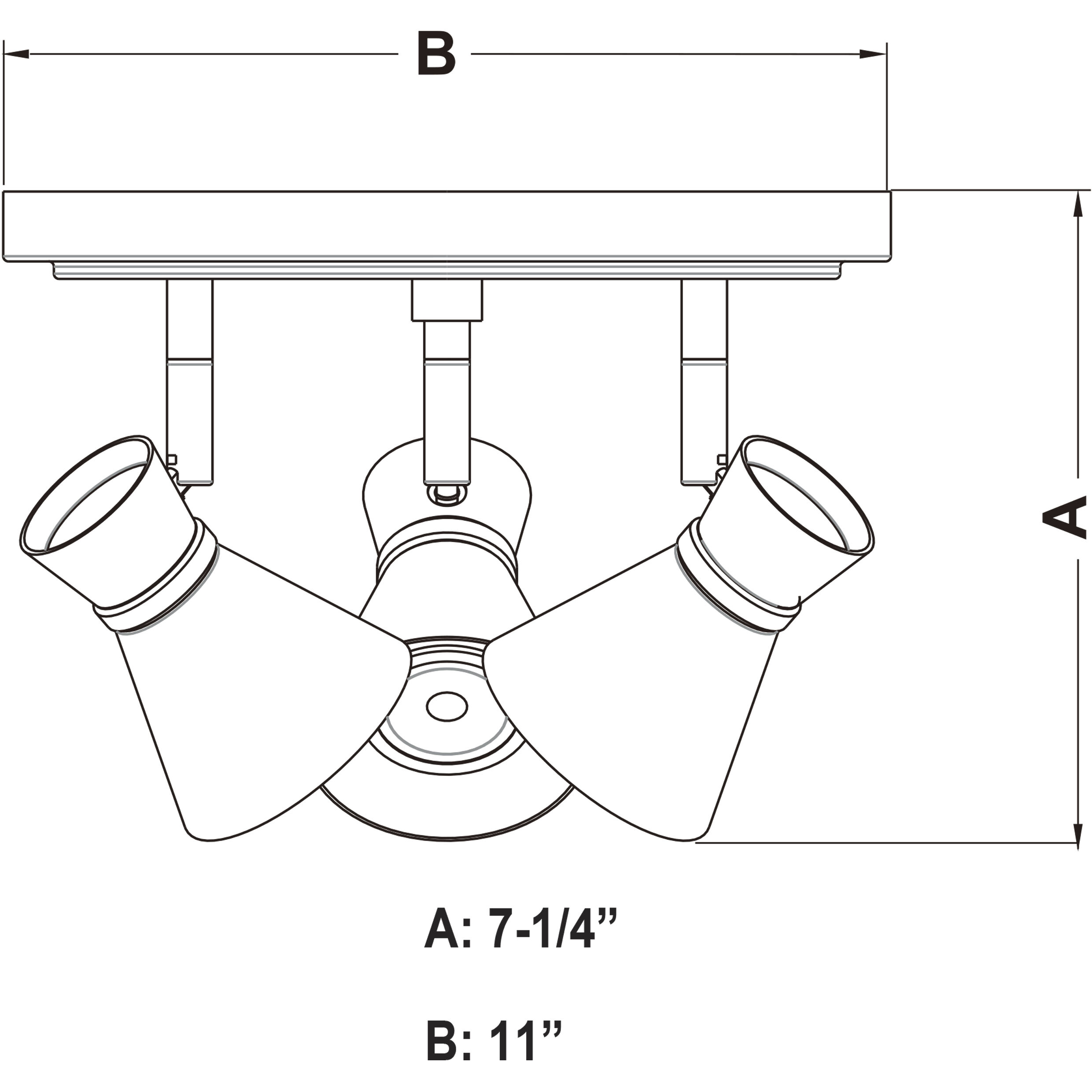Alto 3 Light 120 Brushed Nickel and Chrome Directional Light Ceiling Light