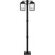Nyack 6 Light 93 inch Black with Brushed Nickel Cluster Outdoor Post Light