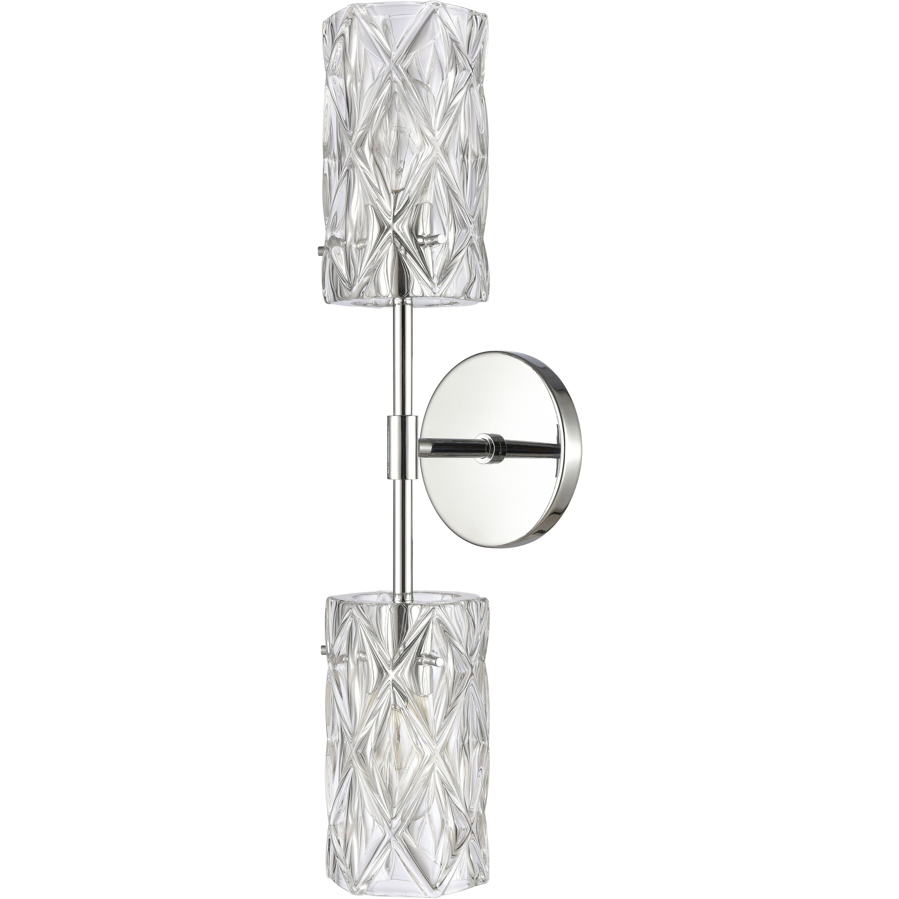 Forma de Crystal 2 Light 5 inch Polished Chrome Sconce Wall Light