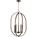Collins 4 Light 16 inch Oiled Bronze Mini Chandelier Ceiling Light