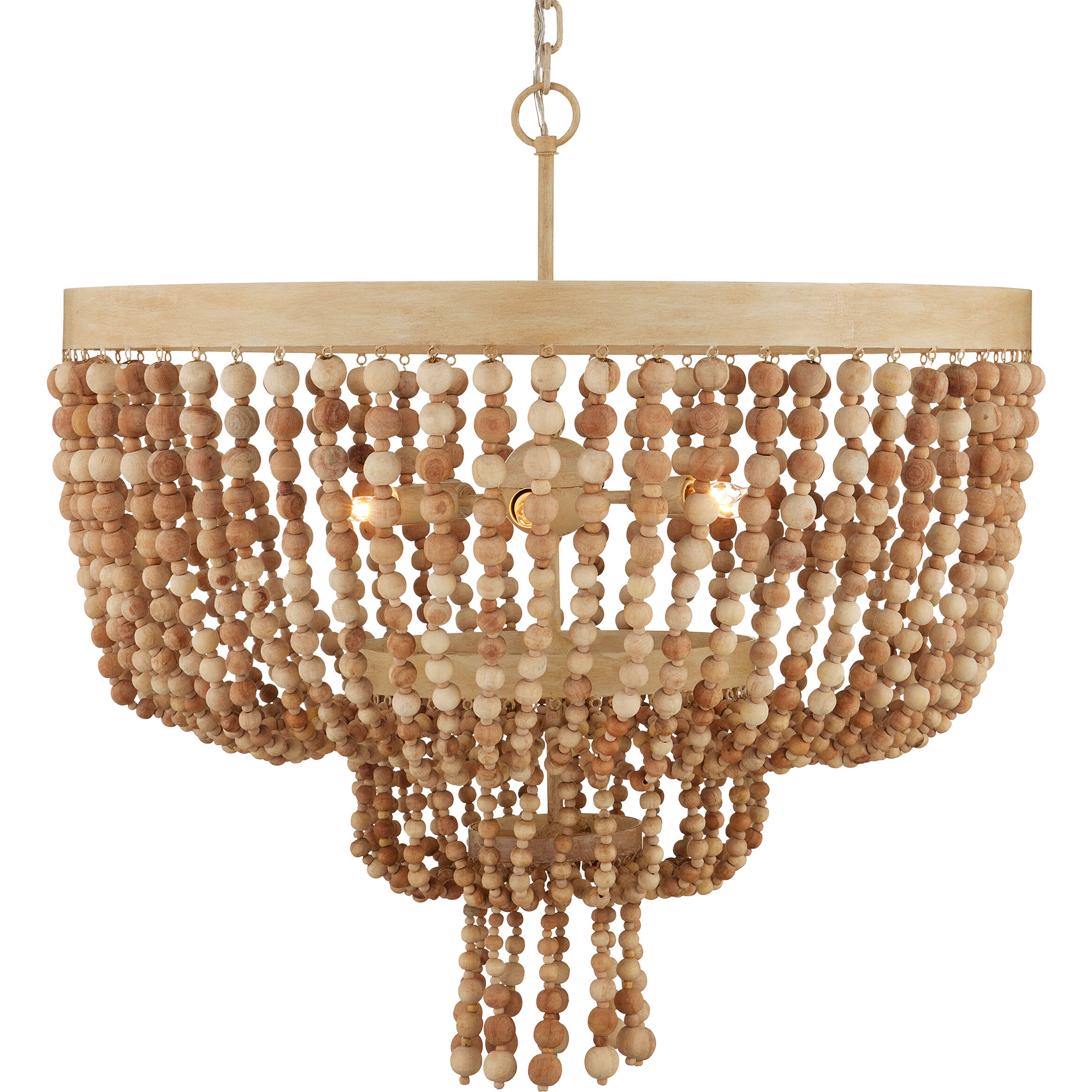Sabia 6 Light 28 inch Natural/Coco Cream Chandelier Ceiling Light