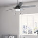 Anisten 52 inch Matte Black with Matte Black/Dark Gray Oak Blades Ceiling Fan