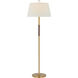 Amber Lewis Griffin 62.5 inch 15.00 watt Hand-Rubbed Antique Brass and Saddle Leather Floor Lamp Portable Light, Large