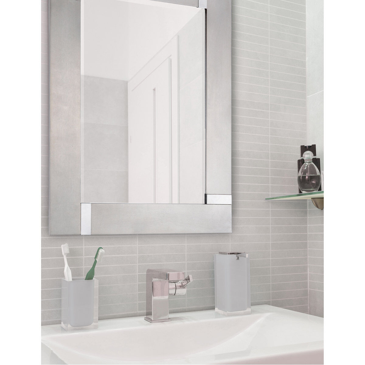 Capiz 40 X 30 inch Silver Leaf Wall Mirror