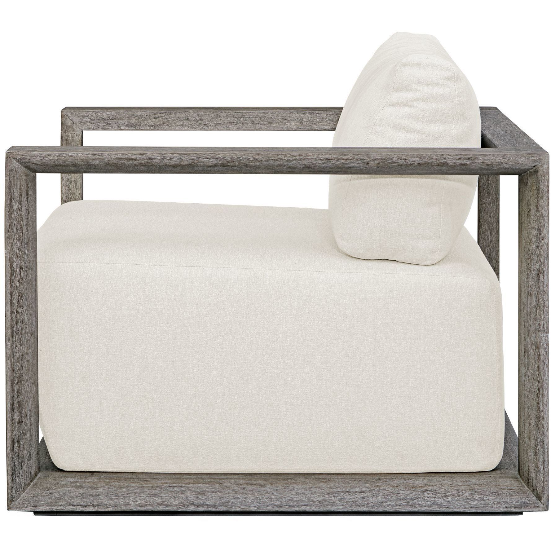 Remsen Weathered Gray and Oyster White Outdoor Lounge Chair
