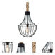 Sultana 1 Light Black Rope Pendant Ceiling Light