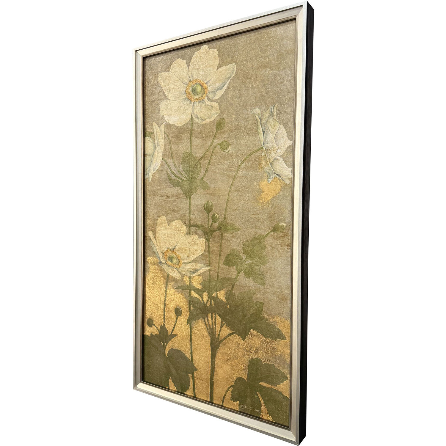 Anemones Green and Beige and White Framed Art, The Studio