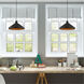 Geneva 1 Light 15.25 inch Black with Brushed Nickel Accents Cone Pendant Ceiling Light