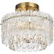 Emilia 3 Light 12 inch Satin Gold Flush Mount Ceiling Light