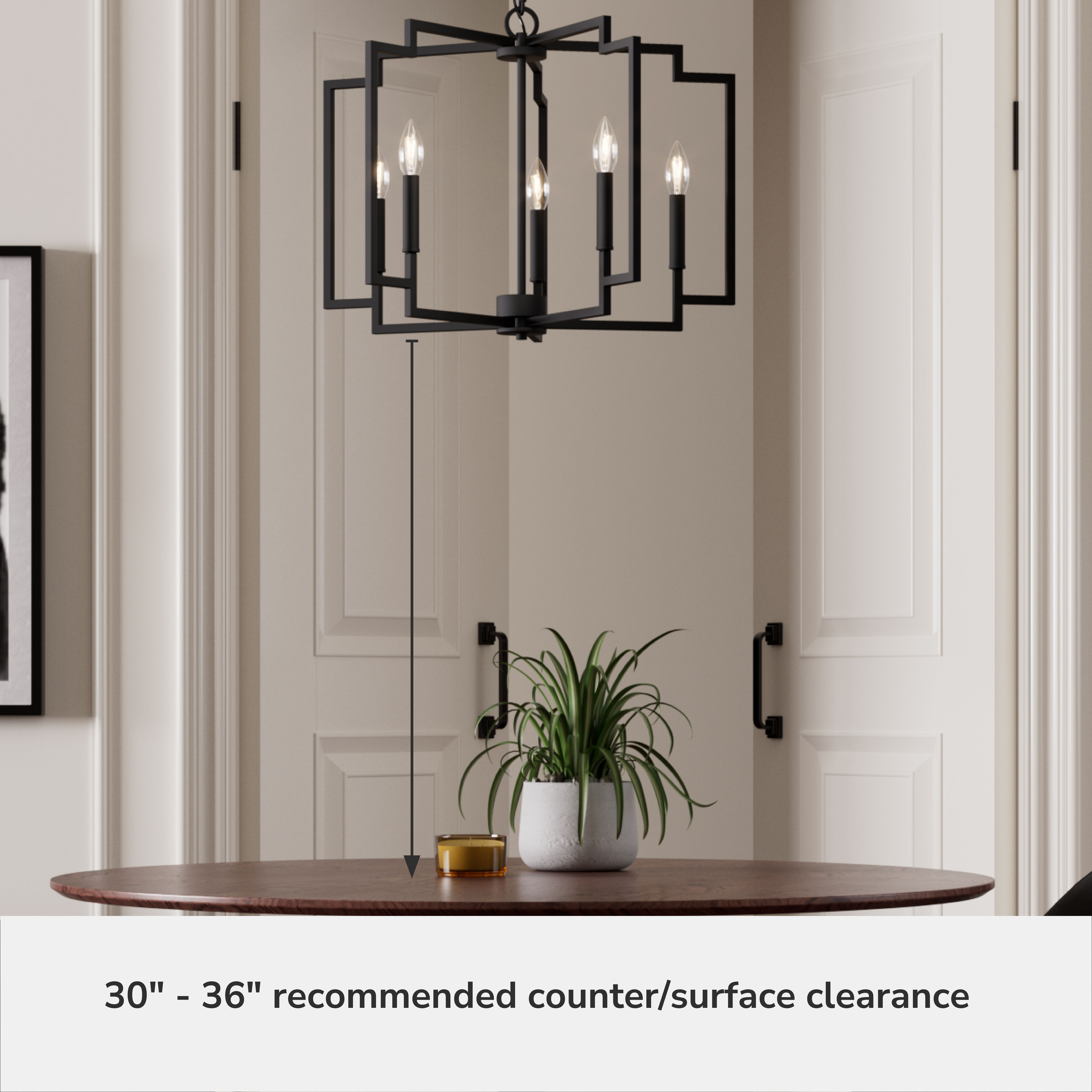 Zoanne 5 Light 24 inch Matte Black Chandelier Ceiling Light, Medium