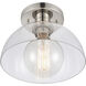 Julian 1 Light 10 inch Polished Nickel Semi Flush Mount Ceiling Light