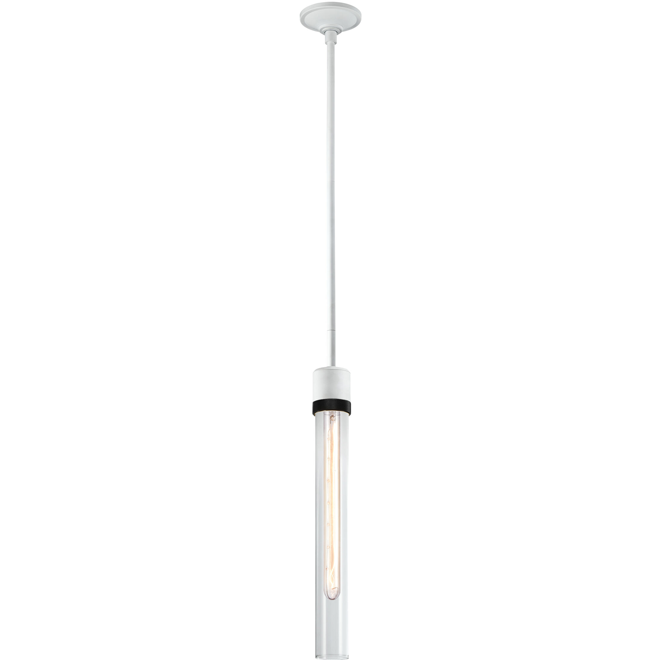 Zigrina 1 Light 5.13 inch Matte White with Satin Brushed Black Pendant Ceiling Light