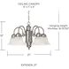 David 5 Light 21 inch Matte Nickel Chandelier Ceiling Light