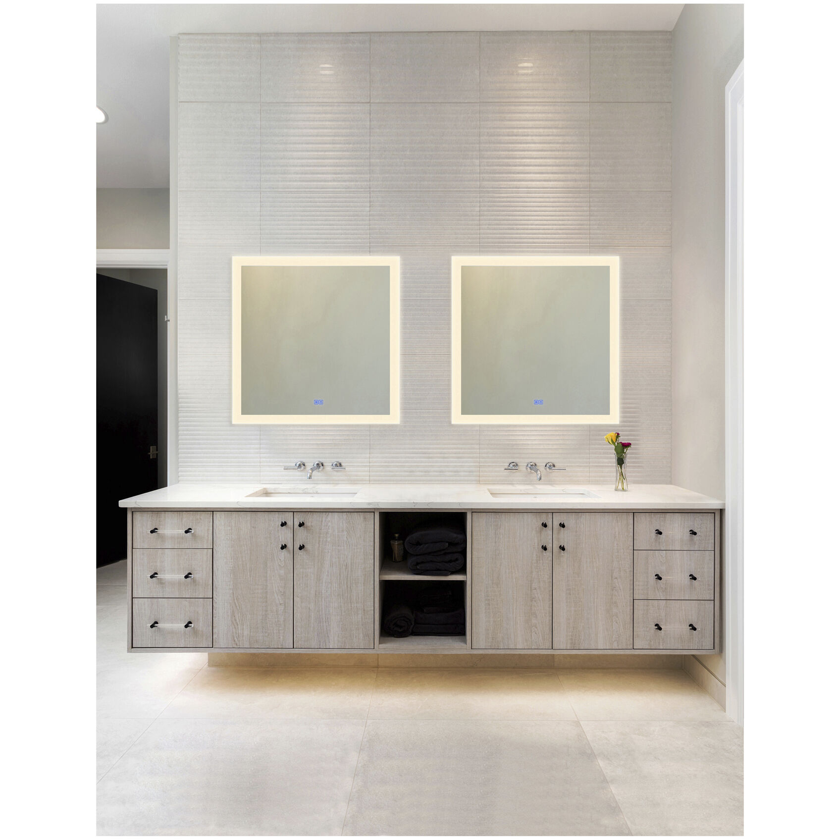 Abigail 36 X 35.5 inch Matte White Mirror, Square