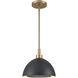 Pelham 2 Light 10 inch Satin Brass with Matte Black Pendant Ceiling Light