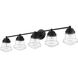 Vaughn 5 Light 40.75 inch Matte Black Vanity Wall Light