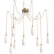 Fiori LED 9 inch Gilded Brass Swag Multi-Pendant Ceiling Light