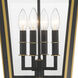 Hawkins 4 Light 12 inch Matte Black and Textured Gold Outdoor Pendant