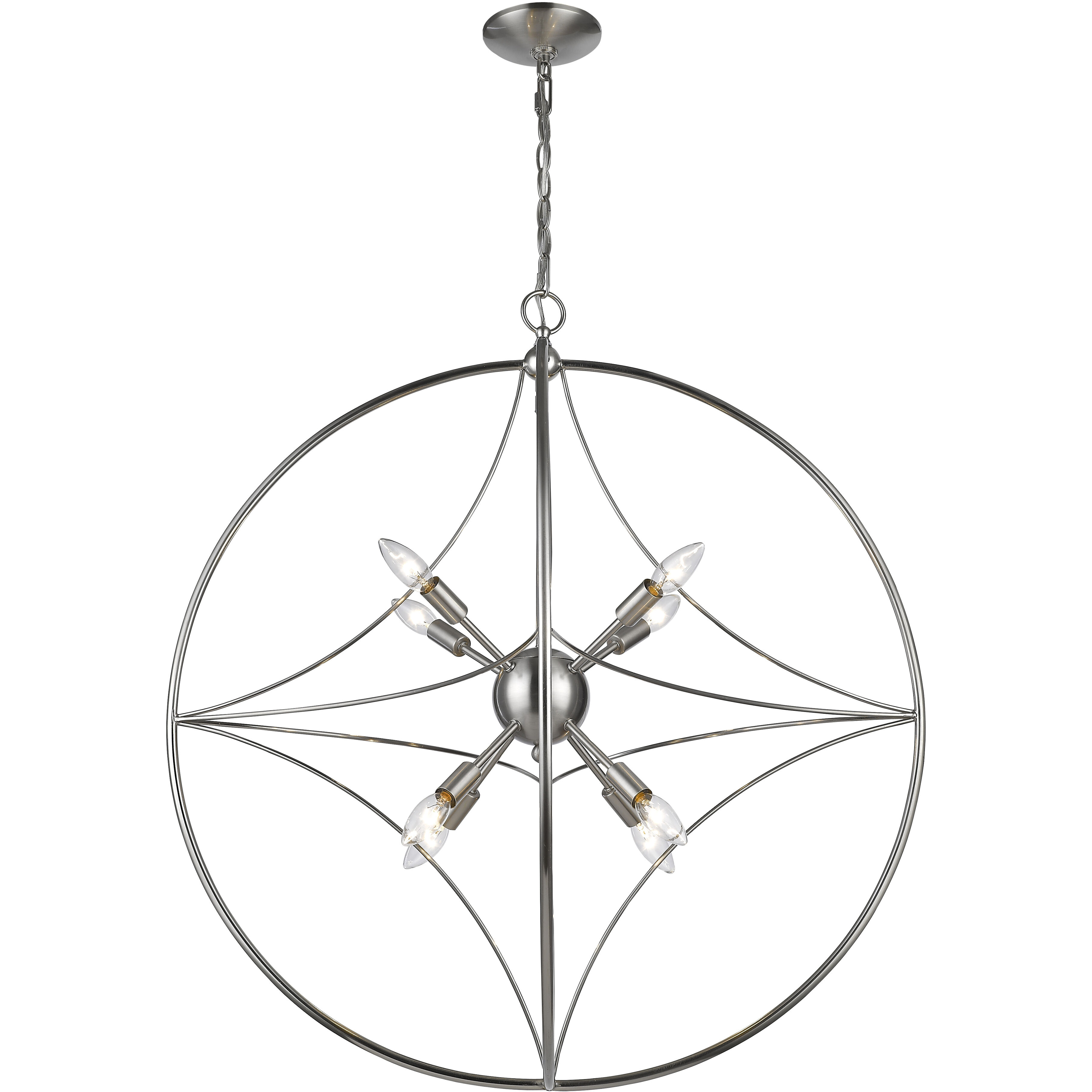 Cortez 8 Light 30 inch Brushed Nickel Chandelier Ceiling Light