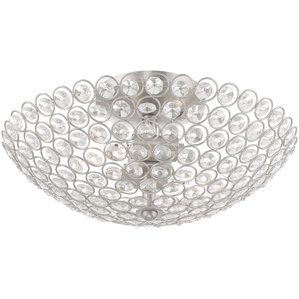 Cassandra 2 Light 13 inch Brushed Nickel Semi-Flush Mount Ceiling Light