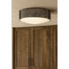 Open Air Sawyer LED 15 inch Aged Zinc with Distressed Black Outdoor Flush Mount