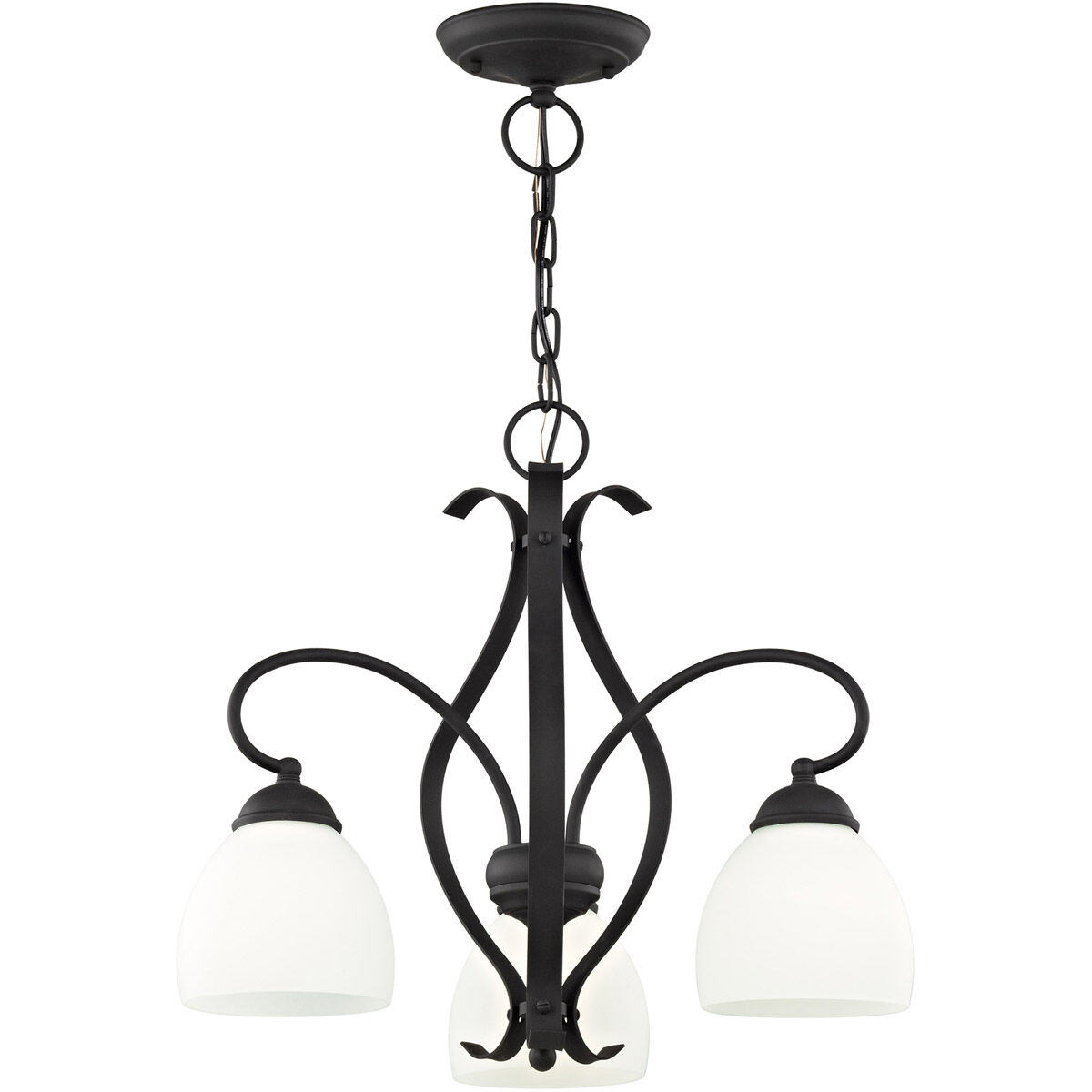 Brookside 3 Light 20 inch Black Convertible Chain Hang/Ceiling Mount Ceiling Light