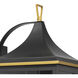 Simpson 3 Light 25 inch Matte Black and Textured Gold Outdoor Sconce
