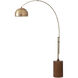 Tambo 92 inch 14 watt Weathered Brass and Dark Walnut Arc Floor Lamp Portable Light