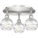 Athens Deco Swirl 3 Light 17.63 inch Satin Nickel Flush Mount Ceiling Light