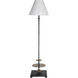 Vivek 36.5 inch Gun Metal / Matte Antique Brass / Feather White Linen Table Lamp Portable Light