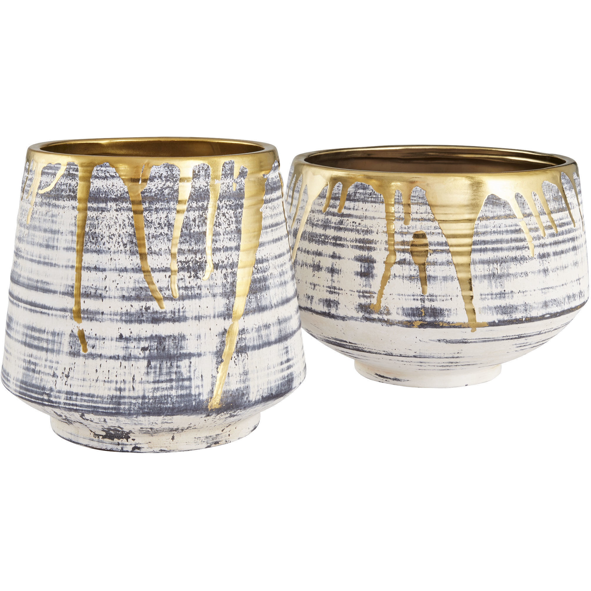 Athenian Beige and Black Planter