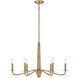 Cannon 6 Light 32 inch Warm Brass and Rope Chandelier Ceiling Light