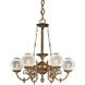 Metropolitan Family Collection 6 Light 27 inch Classic Brass Chandelier Ceiling Light