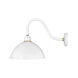 Foundry Dome 1 Light 20 inch Gloss White/Brass Outdoor Wall Mount