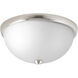 Glass Domes 2 Light 14 inch Brushed Nickel Flush Mount Ceiling Light