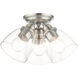 Montgomery 3 Light 14 inch Brushed Nickel Flush Mount Ceiling Light