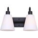 Wyler 2 Light Black Vanity Light Wall Light