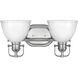 Rowan 2 Light 16 inch Chrome Vanity Light Wall Light
