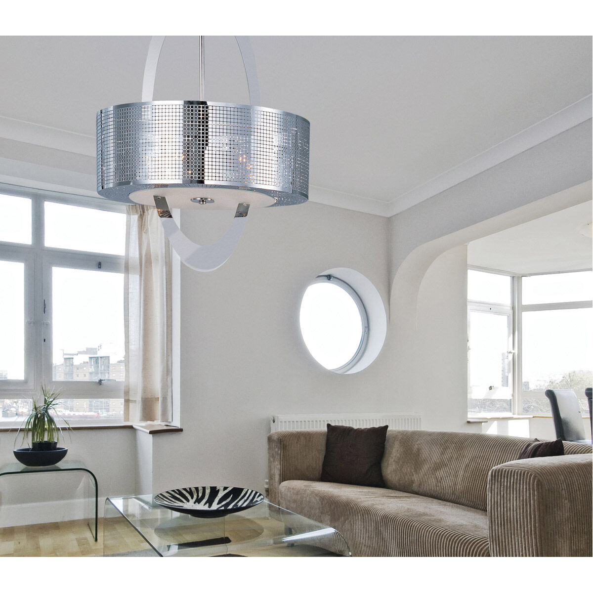 Mirage 6 Light 13.5 inch Polished Nickel Single Pendant Ceiling Light